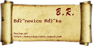 Bánovics Réka névjegykártya