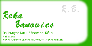 reka banovics business card